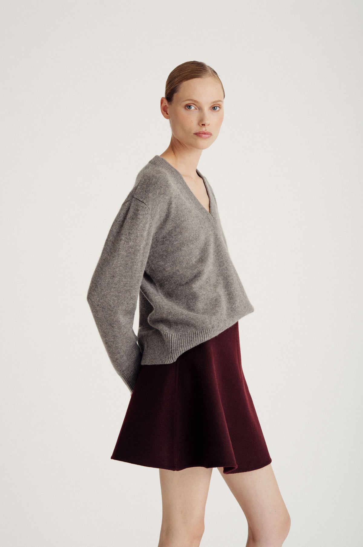 Davida woven wide mini skirt Skirts Dark Plum